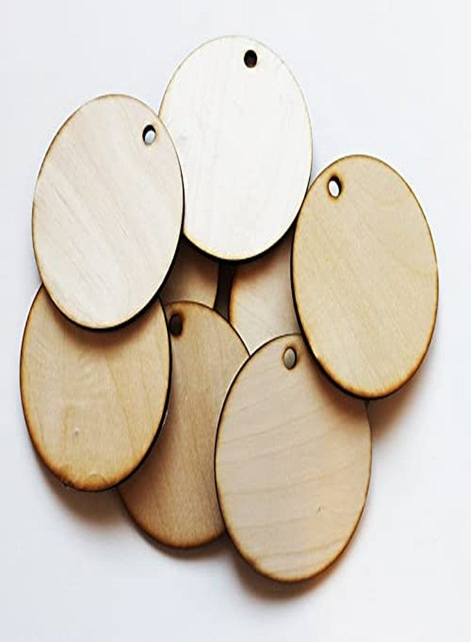 Haoser Set of 10 Pieces Unfinished 3-Inch Wooden Circle Tags - DIY Craft Supplies for Art Projects, Wood Slices for Crafts, Blank Name Tags, Labels, Key Chains and More - Image 2